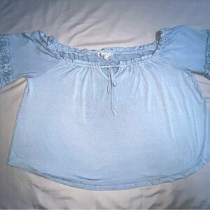 Iris Light Blue‎ Off-Shoulder Top Size Large